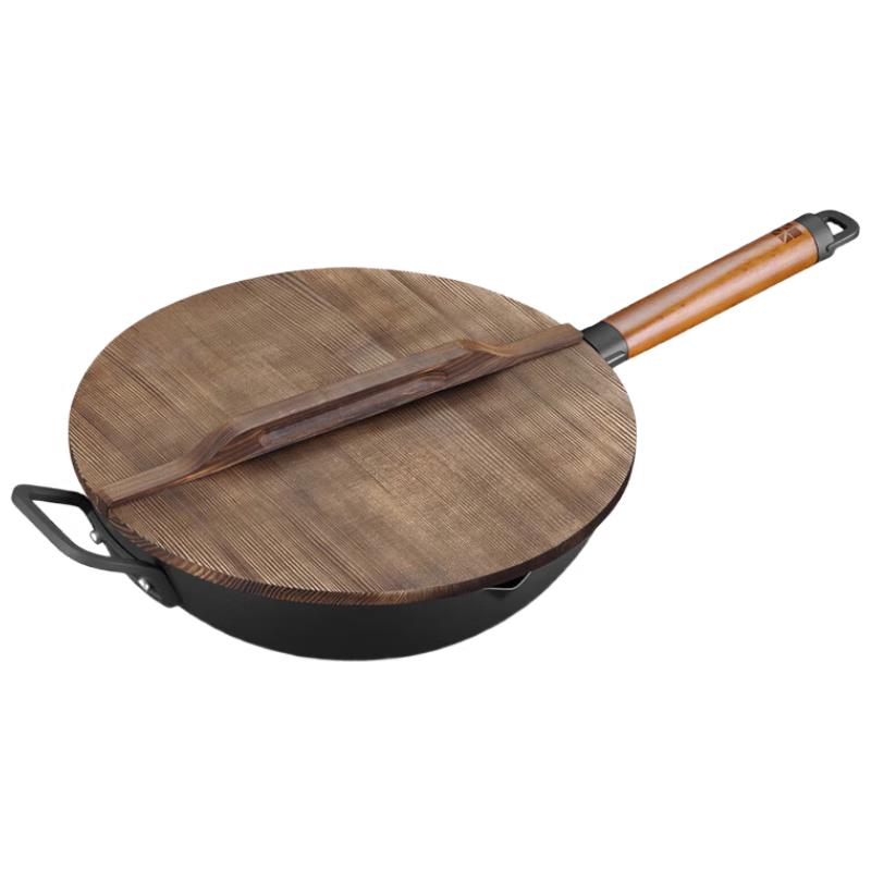 SANHO 34cm Nitrided Pure Iron Wok