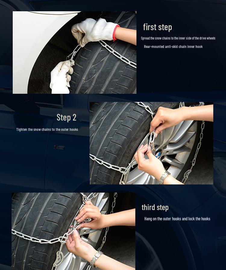 Car and Minivan Iron Snow Tire Anti-Skid Chains - 11 Series