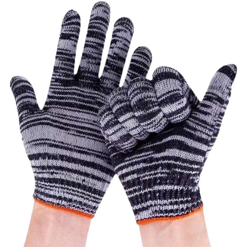 Huibing 10-Needle Cotton Labor Protection Gloves (12 Pairs)