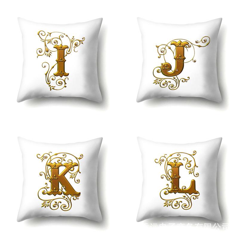 Polyester Pillow Case Car Decoration Home 26 English Letters Printed Car Waist Cushion Pillow Case