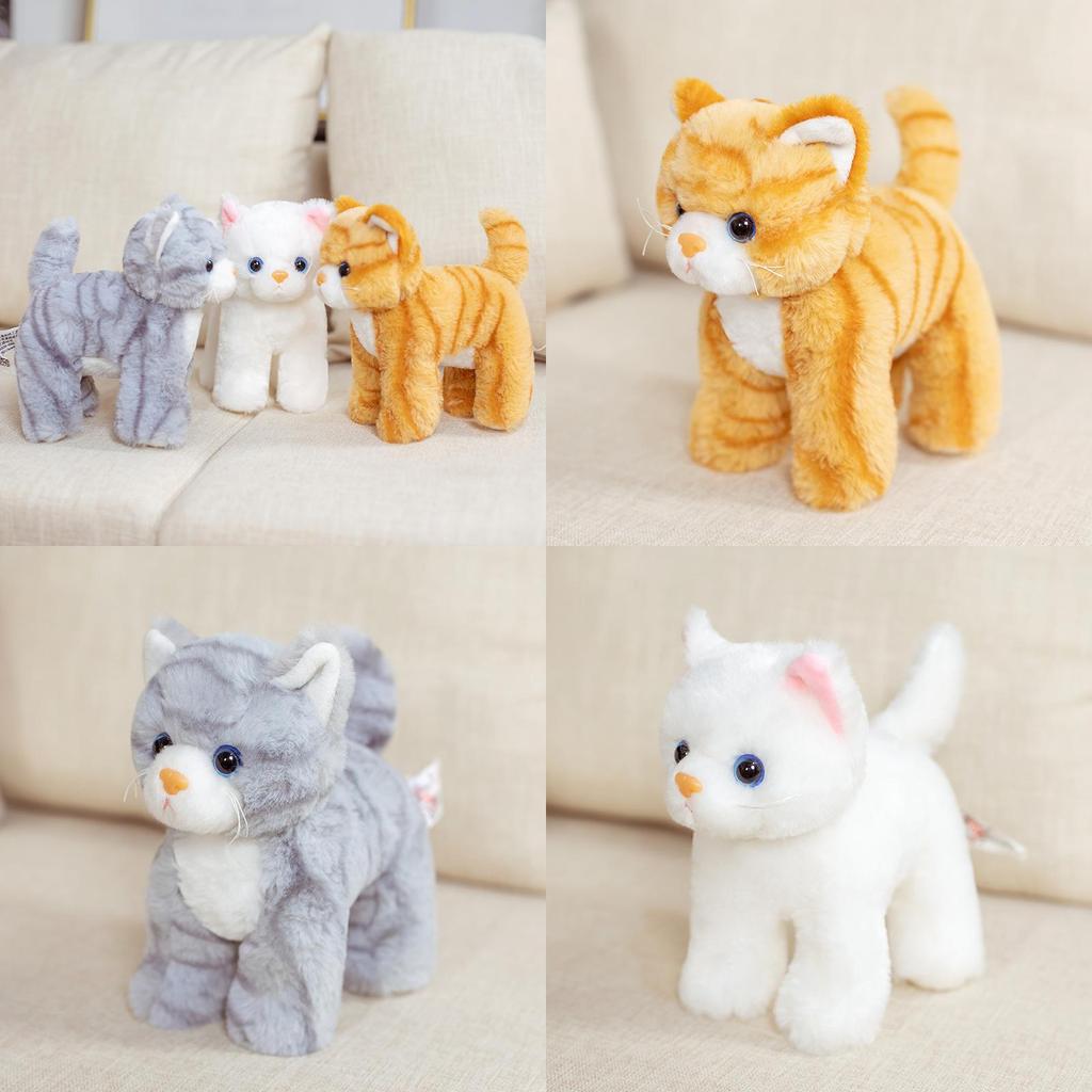 Cute Striped Cat Plush Doll For Kids Baby Gift Animal Stuffed Toy