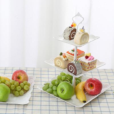 Yousheng Cupcake Stand Tower Dessert Display Stand Three-Tiers Design BPA Free Easy Assembly Wedding Party Cake Tiered Serving Tray