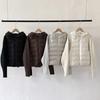 Fashion Female Short Coat Winter Jackets Hooded Knitted Sleeves Loose Thick Warm Women Parkas