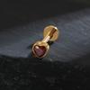 Right Grand ASTM F136 Titanium Heart Shaped CZ Flat Back Labret Stud 16G Garnet Cartilage Helix Ear Piercing Halloween Jewelry