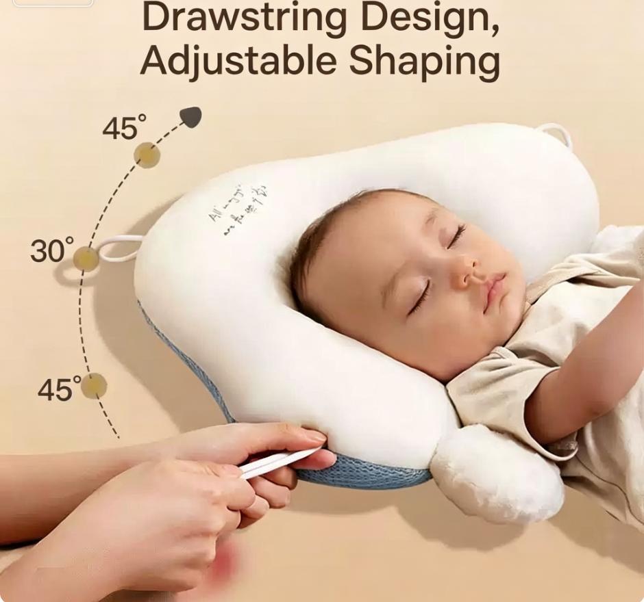 Newborn Baby Sleep Pillow – Head Shaping & Hugging Design for Comfort, Prevents Flat Head Syndrome, Portable Infant Cushion
