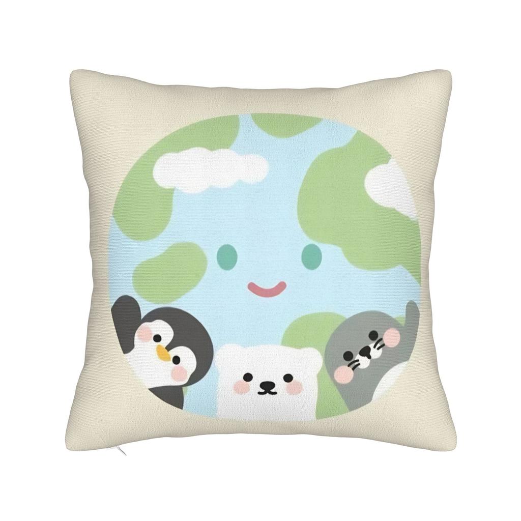 Go Planet Its Your Earth Day Square Pillow Case  Cushion Cover Vintage Zippered Decor Pillowcase for Living Room cm