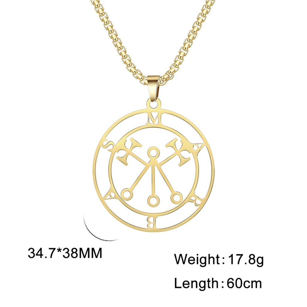  Mythical Goddess Sigil of Lilith Necklaces Stainless Steel Demon Seal Marbas Pendant Necklace Solomon Amulet Jewelry