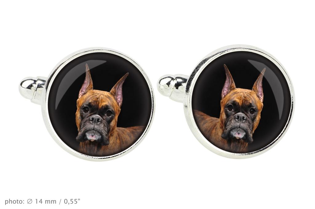 Boxer, German Boxer III - Cufflinks, a Shirt Accessory, a Shirt Pendant from the Art-Dog Brand