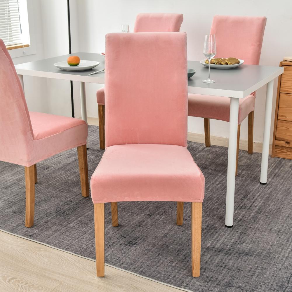 Velvet Plush Stretch Chair Slipcover Elastic Spandex Chair Cover for Dining Room Kitchen Wedding Banquet Hotel Housse De Chaise