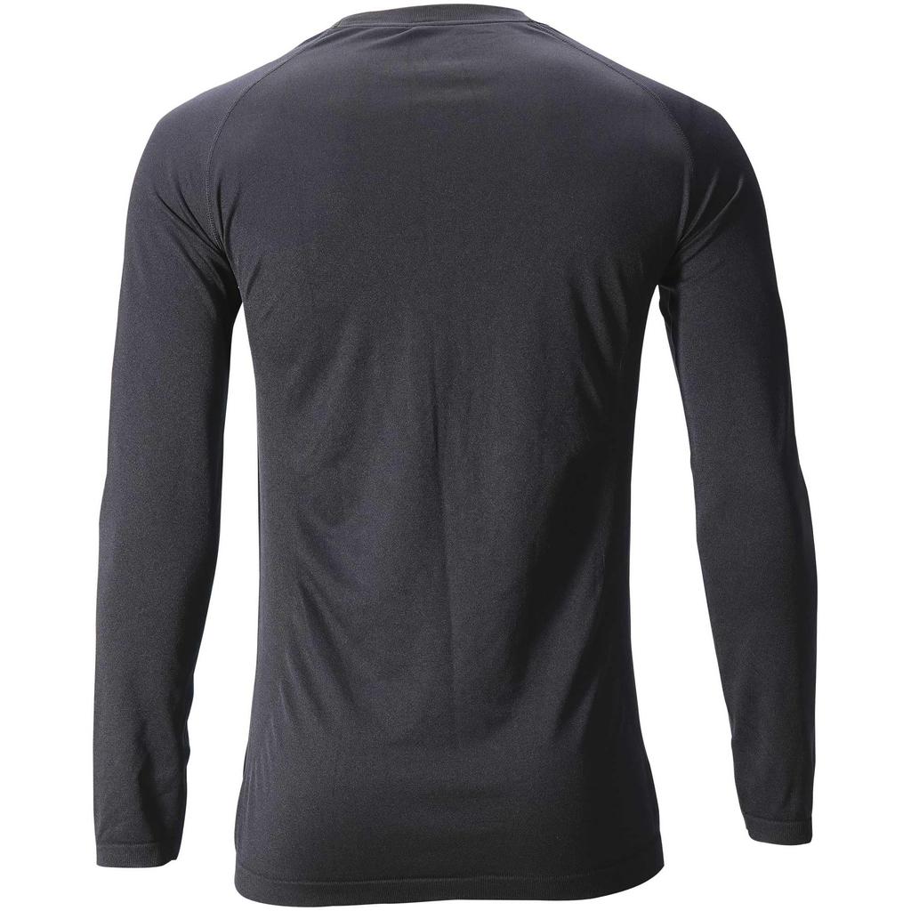 North Peak NP-8073 Black, Men's Long Sleeve Inner Shirt, Lightweight, Warm, Moisture-wicking, Quick-drying, Hollow Fiber, Size M