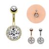 Exquisite Zircon Bellybutton Nail Stainless Steel Sexy Navel Belly Button Ring