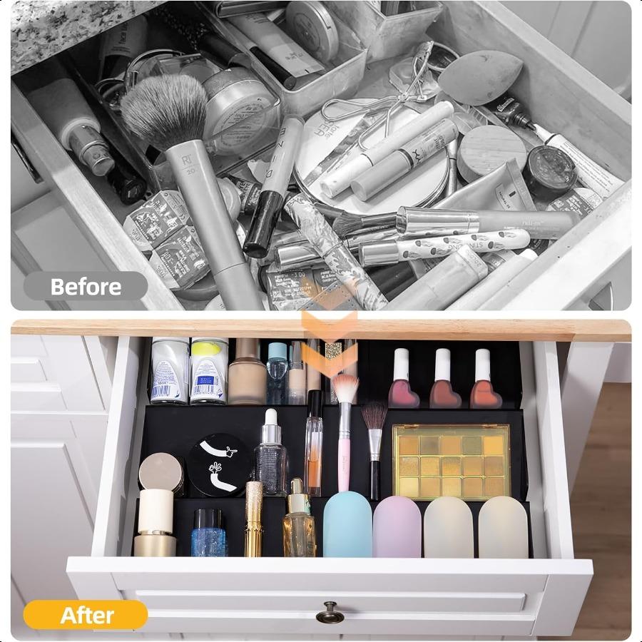 Expandable Spice Drawer Organizer 3 Tier Seasoning Jars Drawer Insert Spice Rack Organization for Drawer Cabinet Countertop Pan