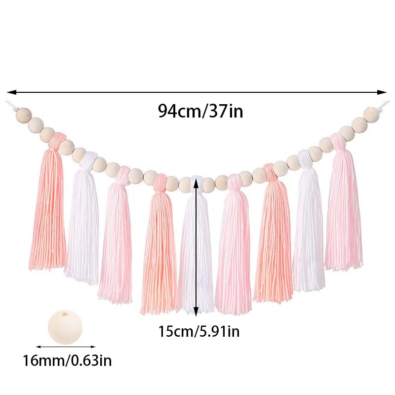 

Радужная гирлянда с кисточками Богемный цветной деревянный бисер Гобелен Макраме настенные украшения Баннер Спальня Вечеринка Домашний декор