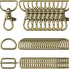 50Pieces Swivels Snap Hook, Metal Drings, Triglide Slide Buckles for DIY Handicrafts Backpacks Handbag Purse