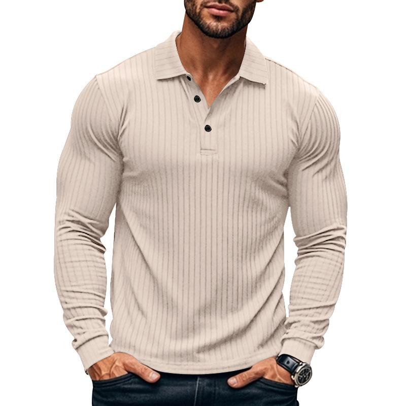 Men's Long Sleeve T-shirt Fashion Men's Designer Clothing Spring And Autumn Thin Stretch Slim Lapel Men's Shirts Men's Clothing