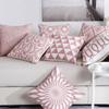 New 100% Cotton Woolen Embroidered Geometric Cushion Cover Modern Nordic Style Pink Blue Pillow Cover Cotton Throw Pillows Case