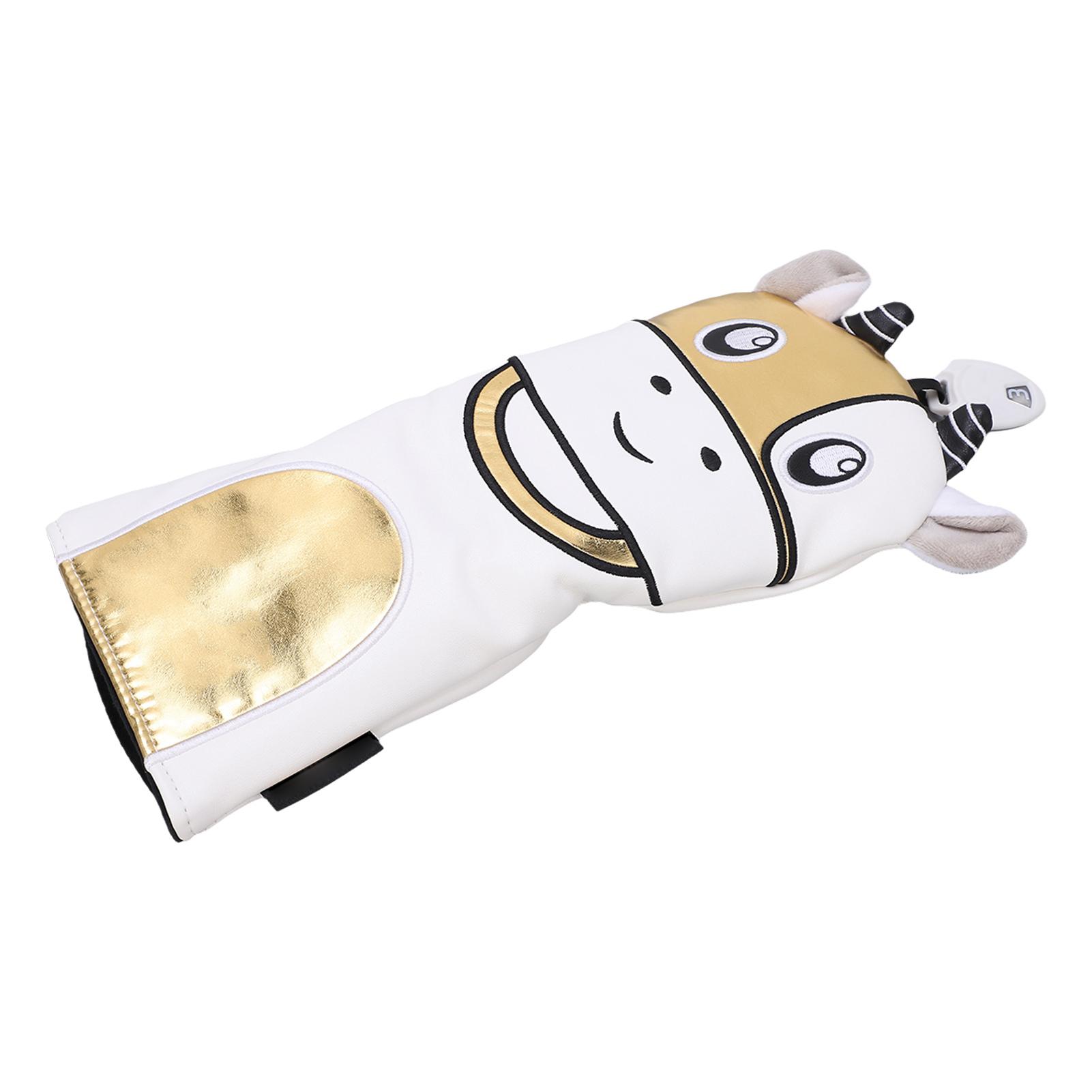 

Golf Club Head Cover Ball Driver PU Headcover Cartoon Putter Cover Waterproof for Training CompetitionGolden