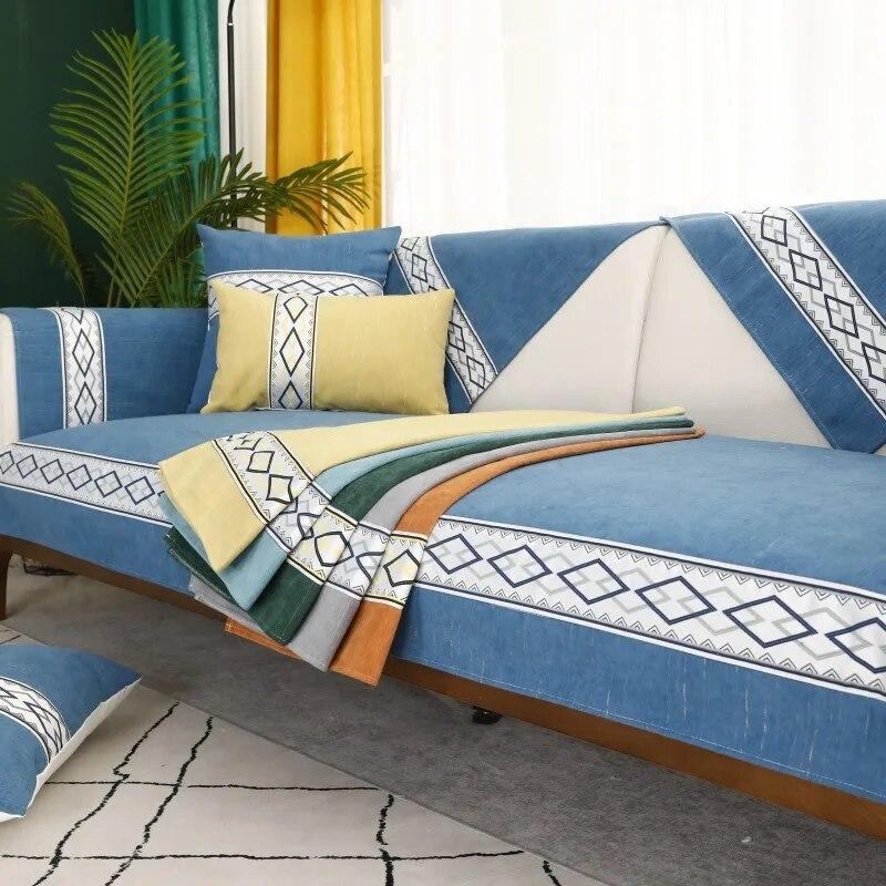 

Новая диванная подушка Four Seasons, универсальная диванная подушка, лямка, диванная подушка из синели, китайская диванная подушка, нескользящая подушка 70X70cm 1pc