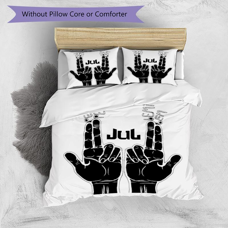 3pcs Jul  rapper pattern bedding set duvet cover set includes duvet cover &pillowcases, perfect all season bedroom decoration & gift