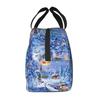 Christmas Snow Cartoon Gift Deer Insulated Lunch Bags Cartoon Resuable Thermal Cooler Food Lunch Box Kids School Children