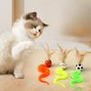 Cat Interactive Toys Tickle Cat Colorful Feather Bouncing Ball Pet Supplies Puzzle Kitten Teasing Indoor Cat Feater Ball Toy