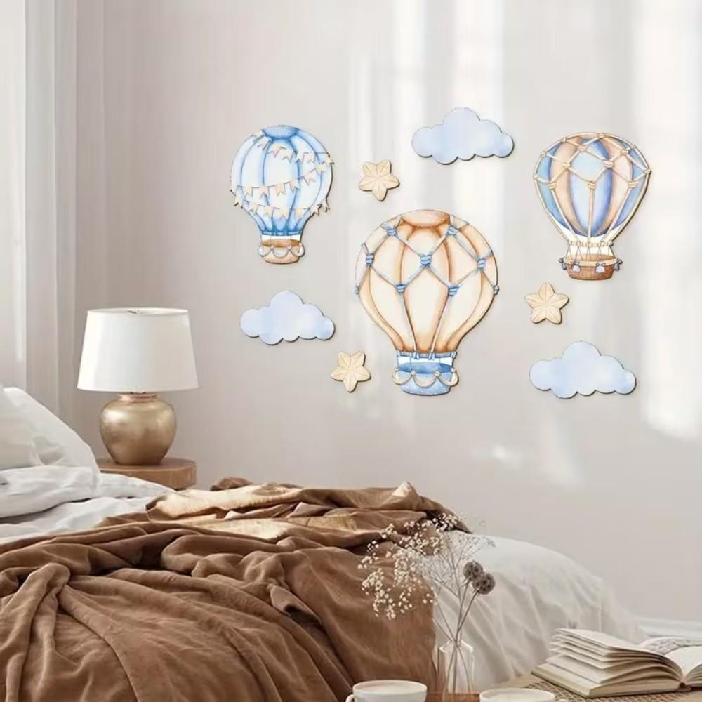9PCS/SET Watercolor Hot Air Balloon Wall Decor 2D Flat Nursery Wall Art Sticker Unisex