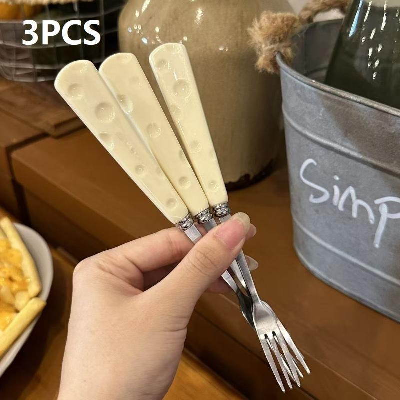 

3/6/10 шт. Вилки для фруктов из нержавеющей стали 304, десертные вилки для торта, салатные вилки для вечеринки, кухонная посуда 3PCS