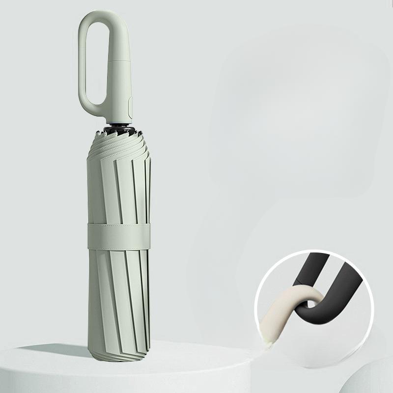 

Полностью автоматический складной мужской зонт, в дождь или в солнечную погоду, ветроустойчивый двойной солнцезащитный зонт 50+ для женщин зелёный