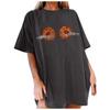 Women's Loose Blouse Round Neck Short Sleeve Halloween  Print T-shirt Top