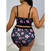 Plus Size Lace Floral Lingerie Set - Camisole & Panties