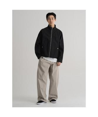 High-Neck Sporty Short Blouson Black