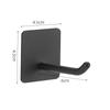 Punch-Free Stainless Steel Adhesive Hook for Coats & Hats - Strong Black Metal Door Hook