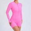 Chic One-Piece Zip Jumpsuit - Long-Sleeve, Backless Yoga Outfit & Sexy Fitness Wear