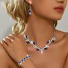 European and American Light Luxury Court Style Full Diamond Geometric Collarbone Chain New High-end Rhinestone Leaf Necklace Earrings Set Female 2026