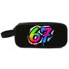 Colorful Number 67 Double Layered Fabric Pencil Case Handheld Design for Boys/Girls-Best Gift 3D Cartoon School Use Children