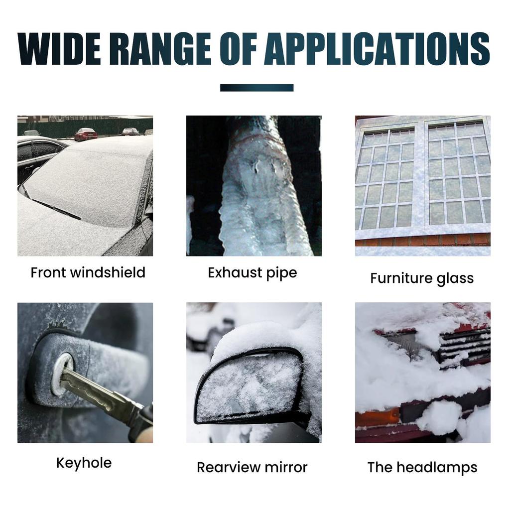 RAYHONG De-icing Agent for Car Windshield and Rearview Mirror, Quick Frost and Mist Removal, Melt Snow and Ice Agent 100ml