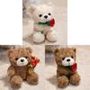 Paar Bären Stofftier mit Rosenblüten für romantisches Geschenk und Kinder