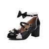 Fashion 2025 Women High Heels Cross Strap Mary Jane Pumps Party Wedding White Pink Black Ruffles Bow Princess Cosplay Lolita Shoes 32-48