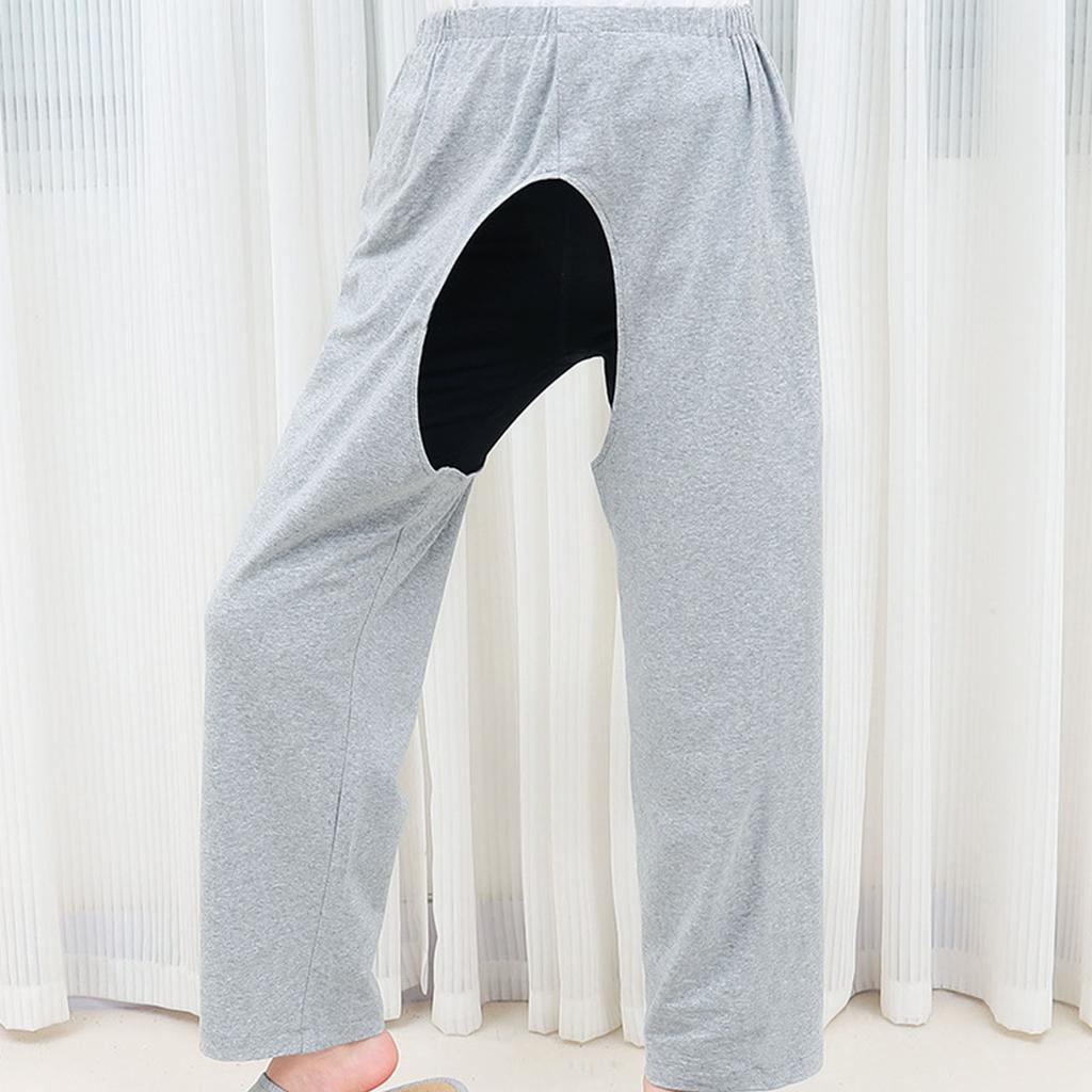 Patientenhose mit offenem Schritt, für bettlägerige Patienten, für gelähmte Männer und Frauen, dehnbar, weich, atmungsaktiv, bei Urininkontinenz