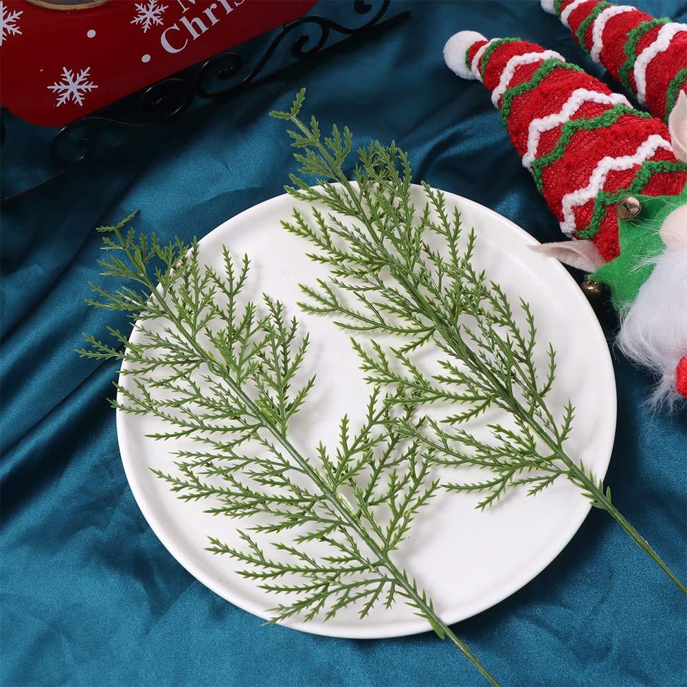 10pcs Handcraft Artificial Plants Pine Handmade Simulation Green Plant Wedding Birthday Decor