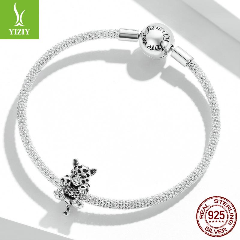 Yinziyun Fun Cheetah DIY 925 Sterling Silver Bead Accessories BSC556
