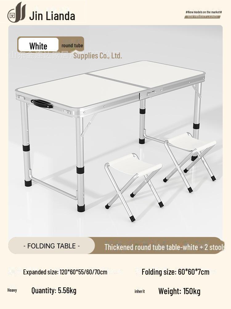 Přenosný multifunkční hliníkový skládací stůl pro stolování a venkovní použití