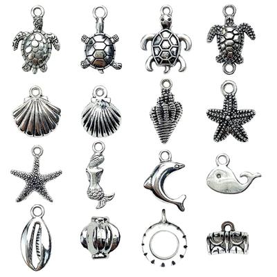 100 Stück Meeres-inspirierte Haarschmuck-Accessoires Meeres-Themen-Anhänger für Armband Halskette Kleidung Verzierung für den täglichen Gebrauch