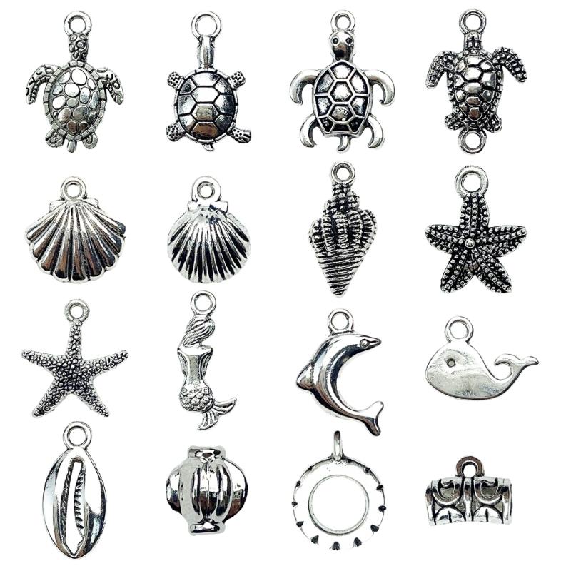 100Pcs Oceans Inspired Ornament Sea Bracelet Necklace Pendant Easy to Attach Adornments for Hairstyles and Apparel