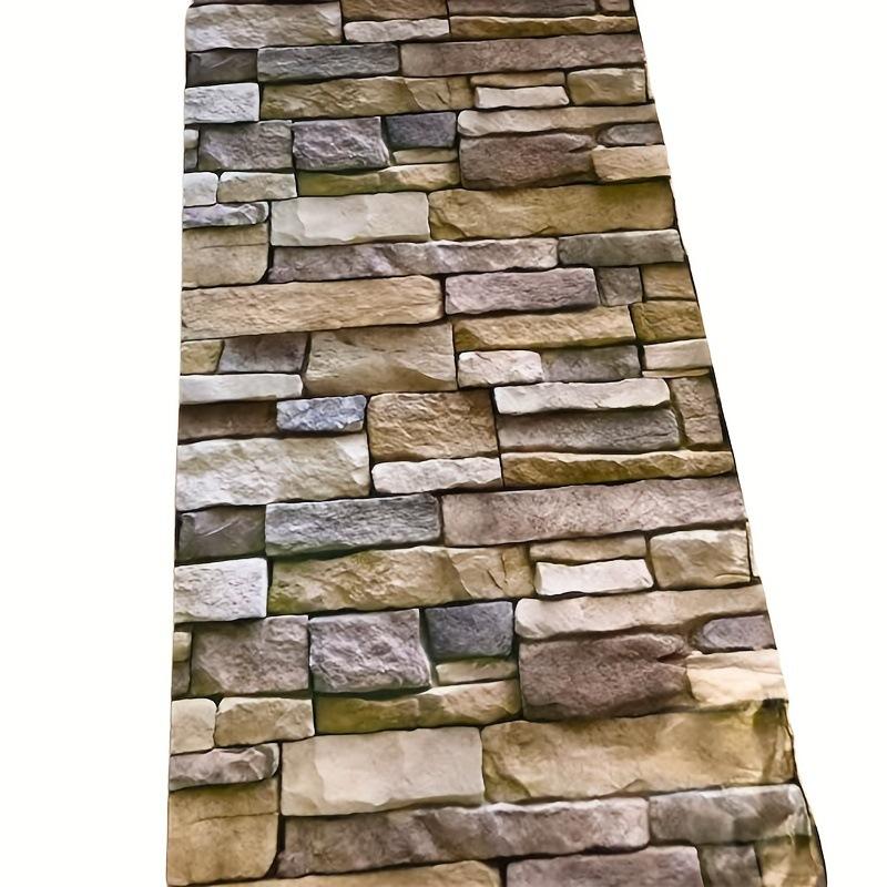 Stone Peel and Stick Wallpaper,Removable Contact Paper,Self Adhesive Paper,3D Faux Textured Stone Wall Look,Rustic Brick Papers