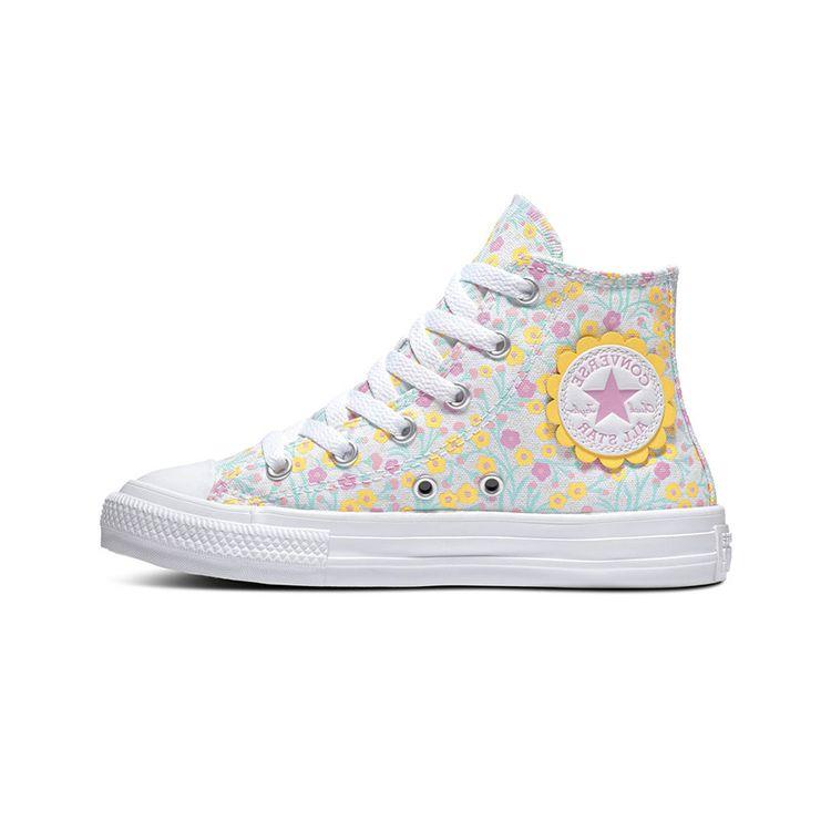 Converse Chuck Taylor All Star High Top Ditsy Floral Canvas Shoes Kids Sneakers White 666875C