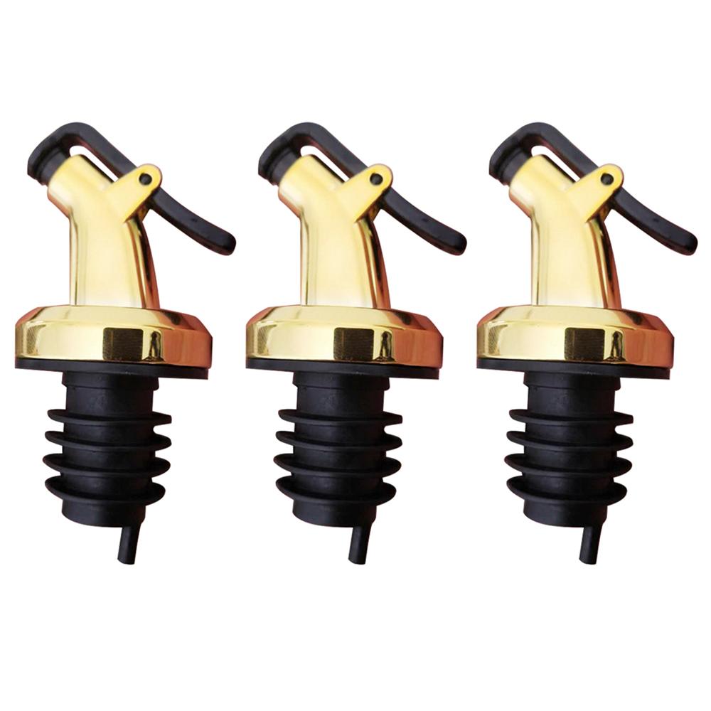 Olive 3pcs Oil Stopper Wine Bottle Pourer Bar Barware Spout Pourer Cork Wine Pour Dispenser Leakproof Wine Spout Bottle Pourer