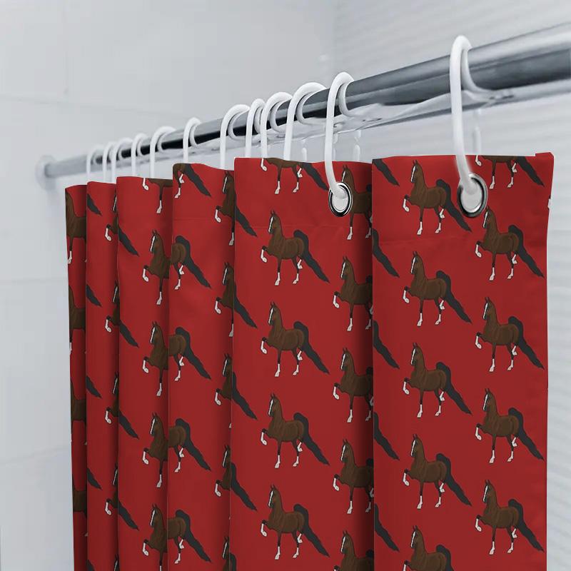 Bathroom Shower Curtain Farmhouse Rustic Chicken Pattern Waterproof Decor Vintage Countryside Shower Liner