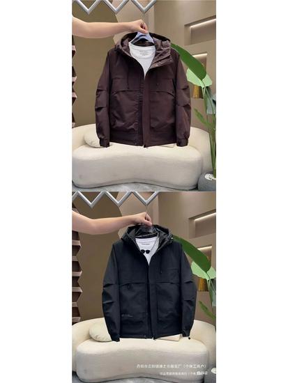 2024 Men's Fashionable Windproof Hooded Cotton Jacket – Thick, Loose, and Stylish for Autumn/Winter