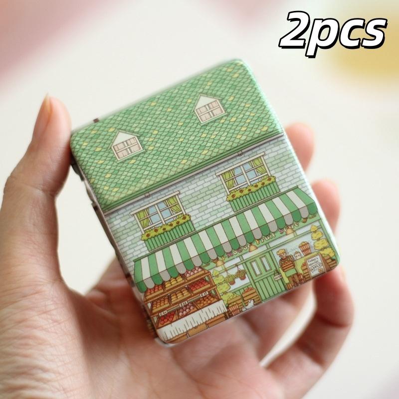 Village Style House Tin Containers – Mini Metal Storage Boxes for Wedding Favors & Party Treats